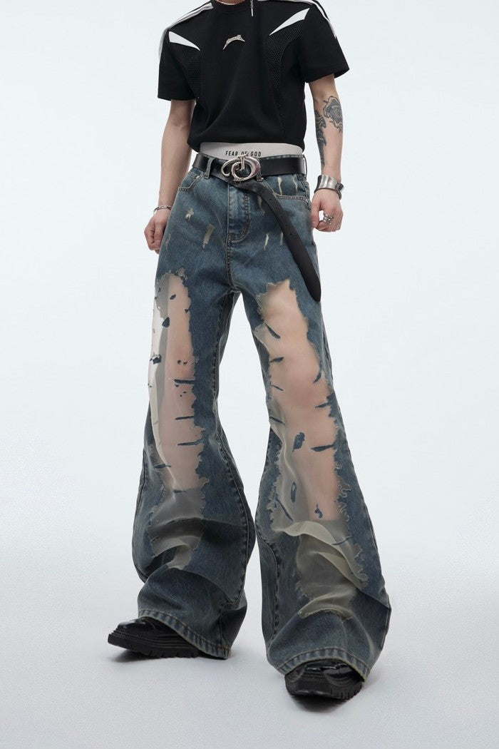 Mesh Stitching Loose Denim - EU Only