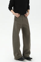 Quilted Pleated Wide Leg Trousers
