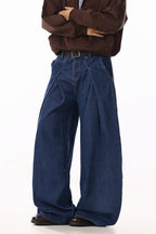 Vintage Pleated Wide Jeans