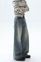 Washed Straight Leg Jeans