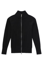 Fitted Ribbed Knit Zip Cardigan