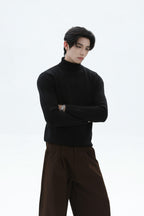 Tencel Cashmere Fitted Turtleneck Sweater