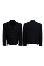 Pleated Double Breasted Suit Jacket