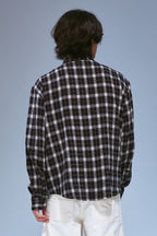 Embroidered Plaid Shirt Jacket