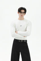 Slim Fit Ribbed Knit Sweater