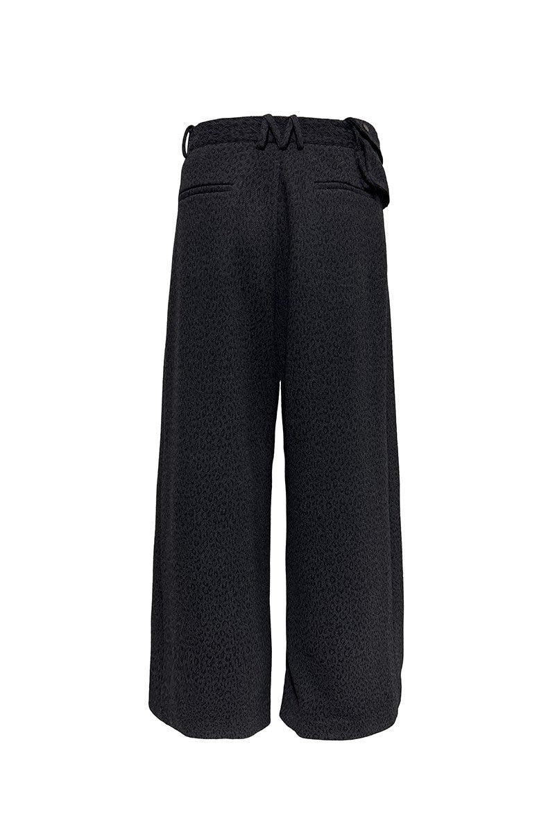 Pleated Jacquard Camo Trousers