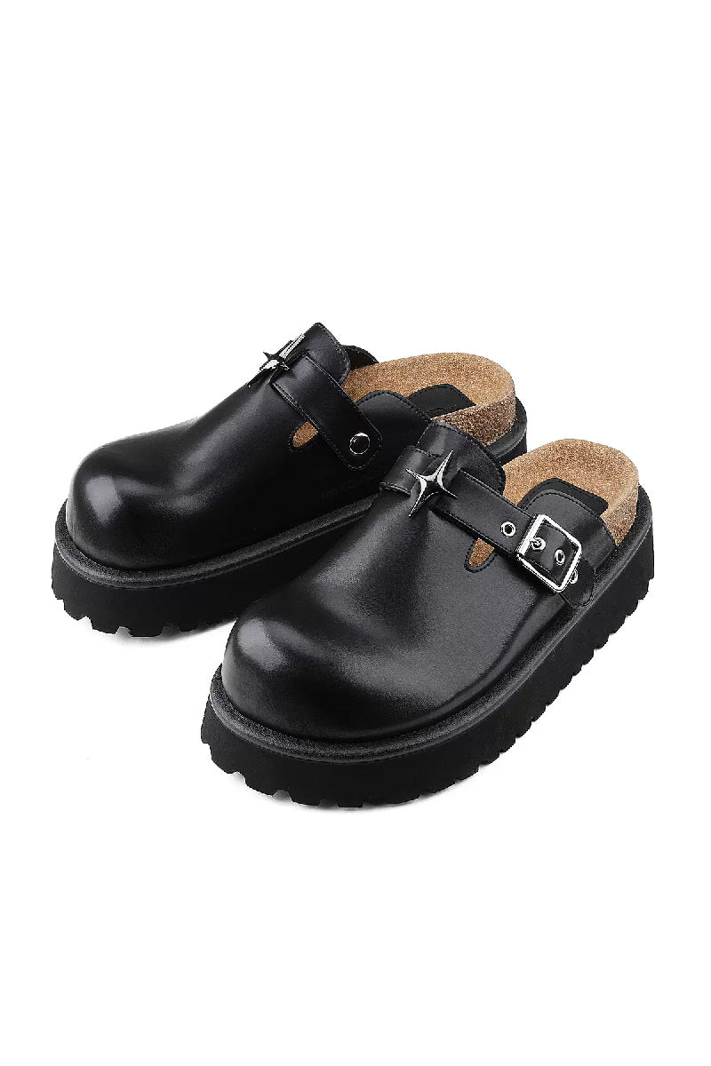 Chunky Star Buckle Clog Sandals - EU Only