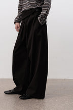 Pleated Straight Leg Kendo Pants