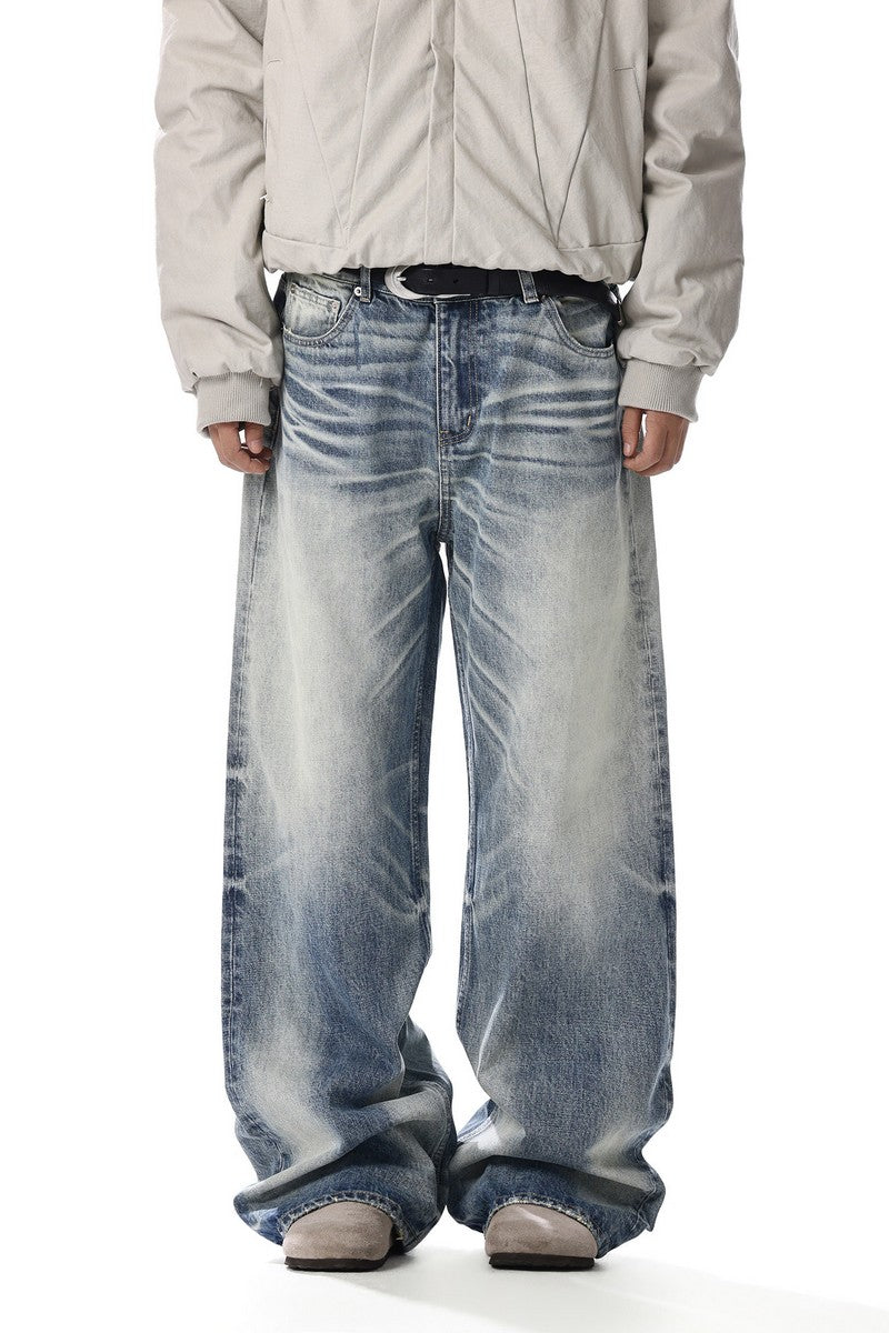 Hard Washed Straight Jeans