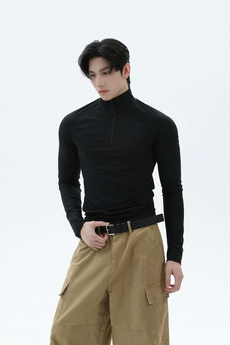 Stretch Dry-Fit Mock Neck Tee