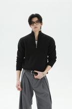 Heavyweight Half Zip Knit Sweater