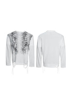 Gradient Snakeskin Fringe Tee