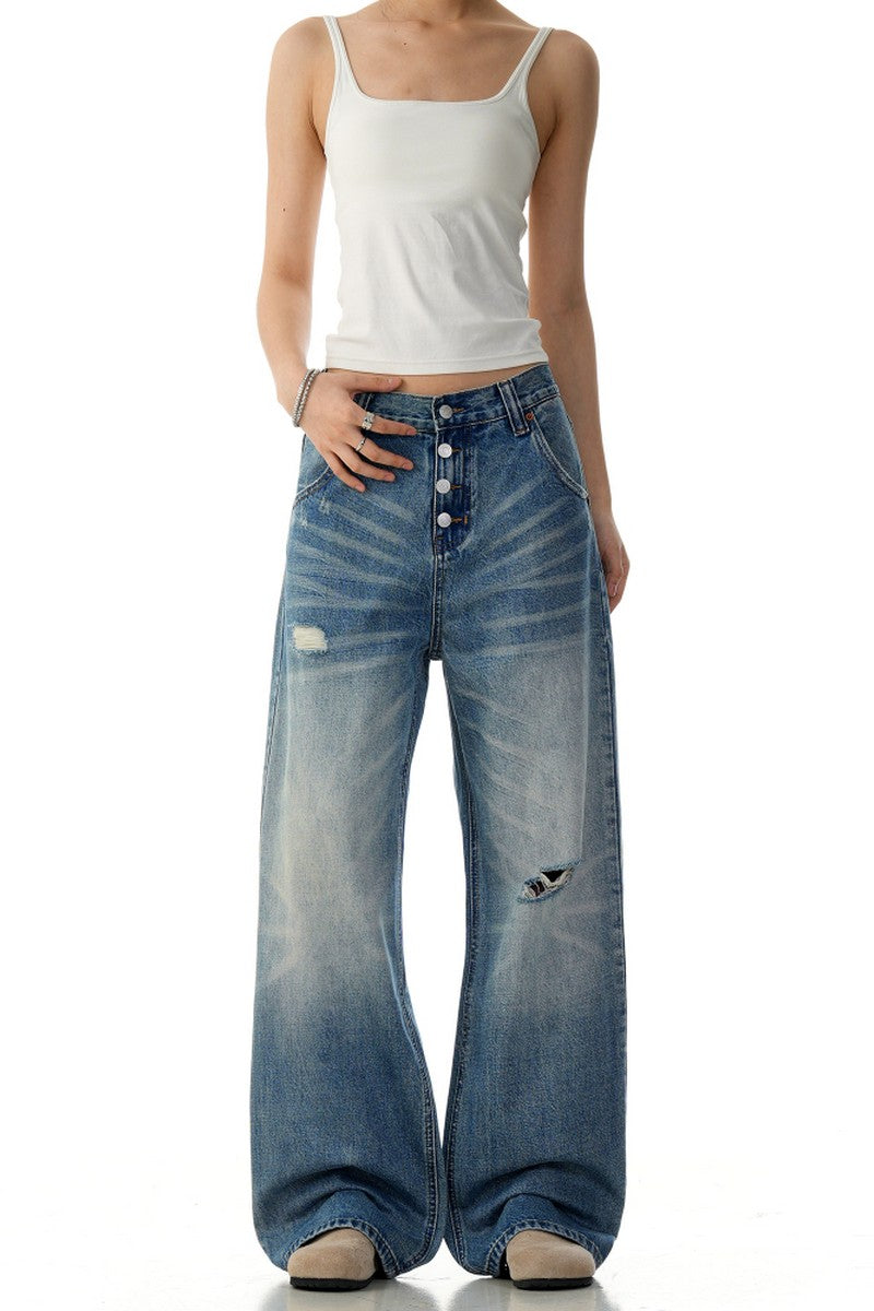 Washed Ripped Jeans