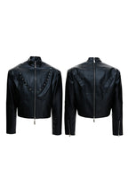 Waxed Studded Zip Jacket