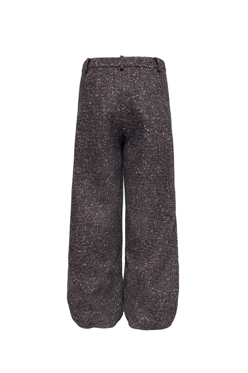 Double Pleated Tweed Trousers
