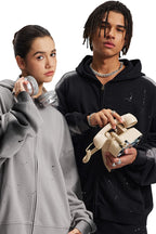 Spray Paint Graffiti Zip Hoodie