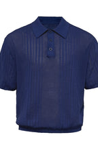 Open Knit Polo Tee