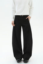 Quilted Pleated Wide Leg Trousers