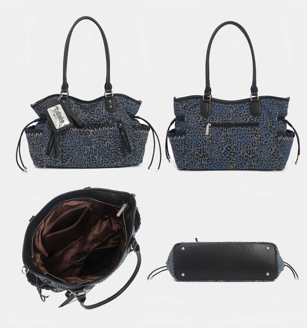 Leopard Denim Tote Bag
