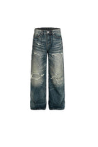 Patched Washed Vintage Jeans