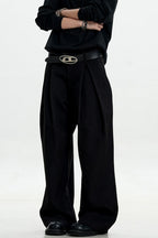 Pleated Draped Wide Trousers