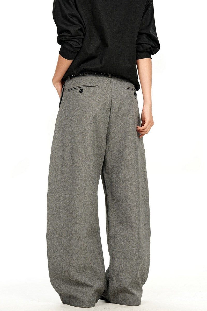 Double Pleat Curved Trousers