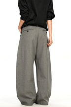 Double Pleat Curved Trousers