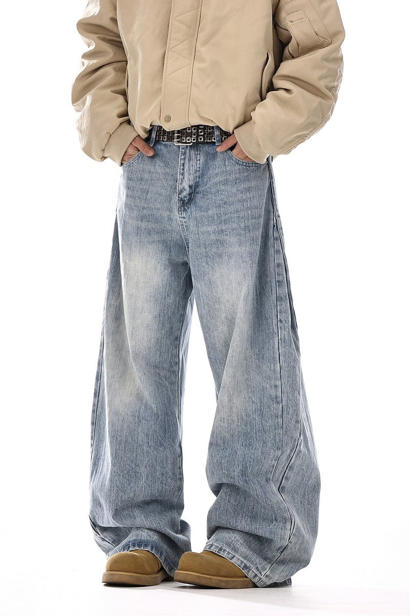 Washed Deconstructed Wide Jeans - EU Only