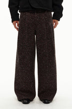 Double Pleated Tweed Trousers