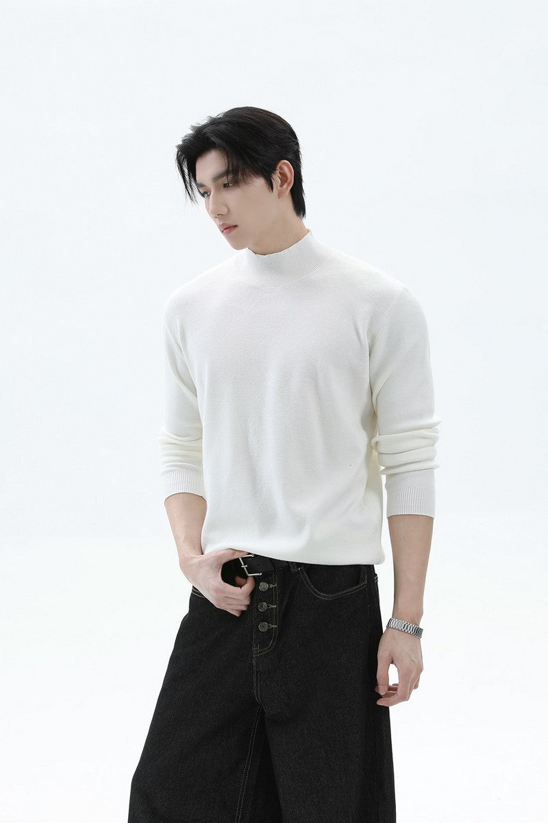 Modal Blend Fitted Turtleneck Sweater