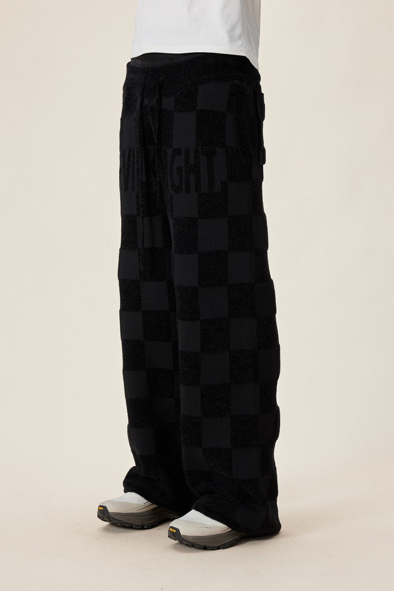 Chenille Logo Plaid Knit Sweatpants