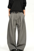 Double Pleat Curved Trousers