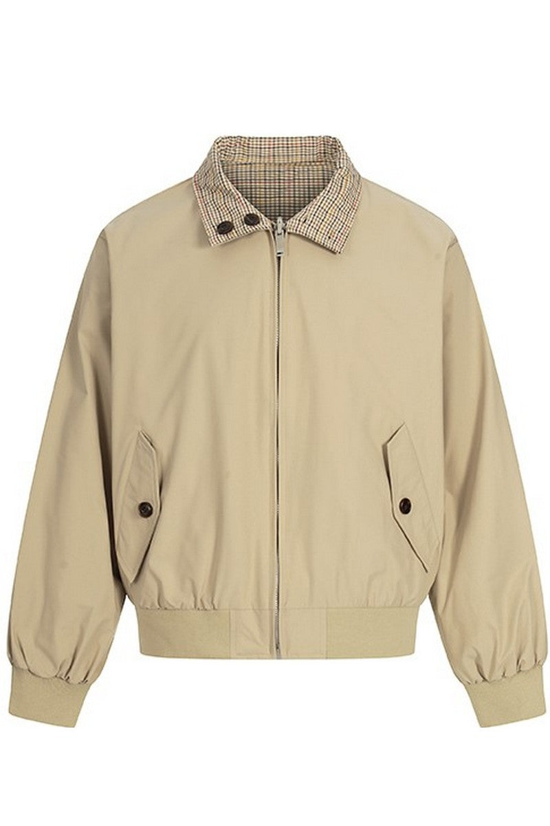 Reversible Plaid Collar Jacket