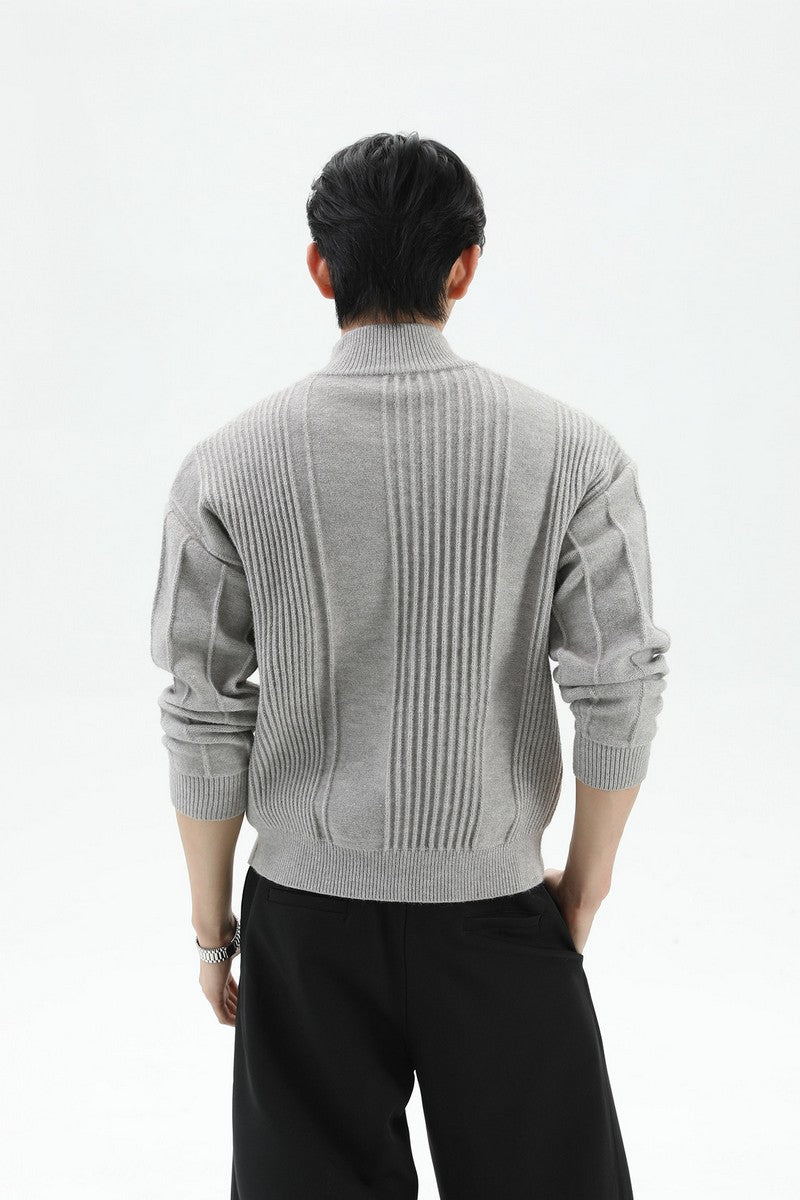 Heavyweight Ribbed Knit Cardigan