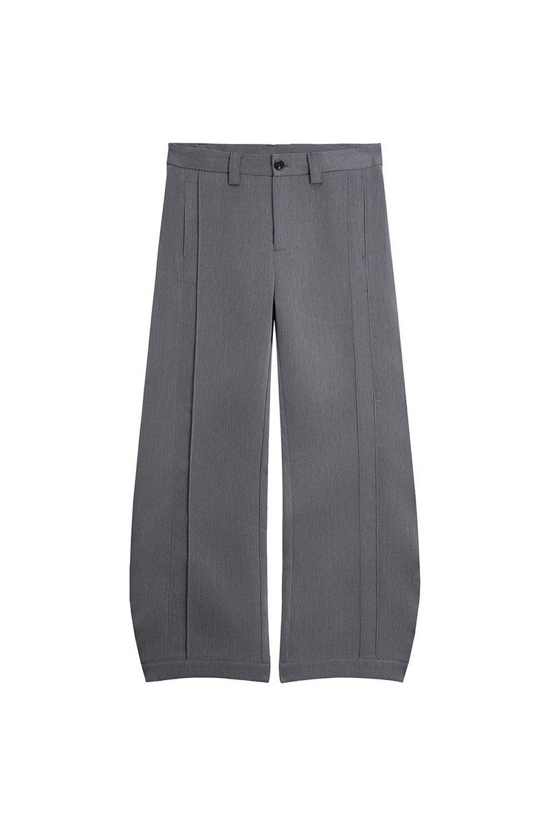 Quilted Pleated Wide Leg Trousers