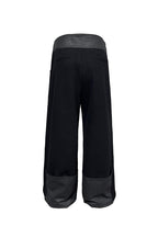 Leather Waist Wool Trousers