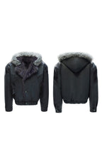 Faux Fur Pattern Puffer Jacket