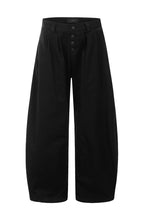 Baggy Button Wide-Leg Trousers
