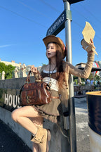 Convertible Waxed Leather Tote