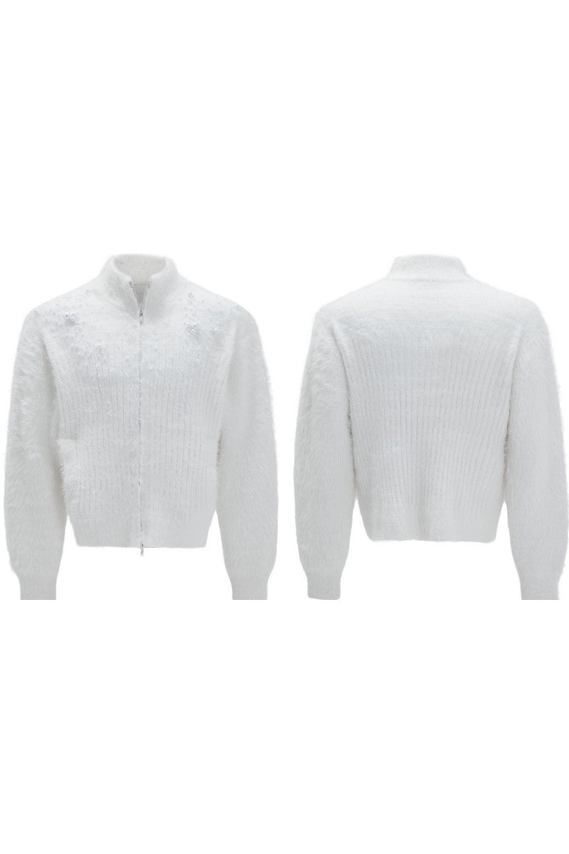 Pearl Fleece Knit Cardigan - EU Only
