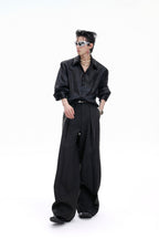 Pleated Straight Leg Trousers