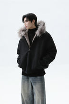 Faux Fur Hooded Puffer Jacket