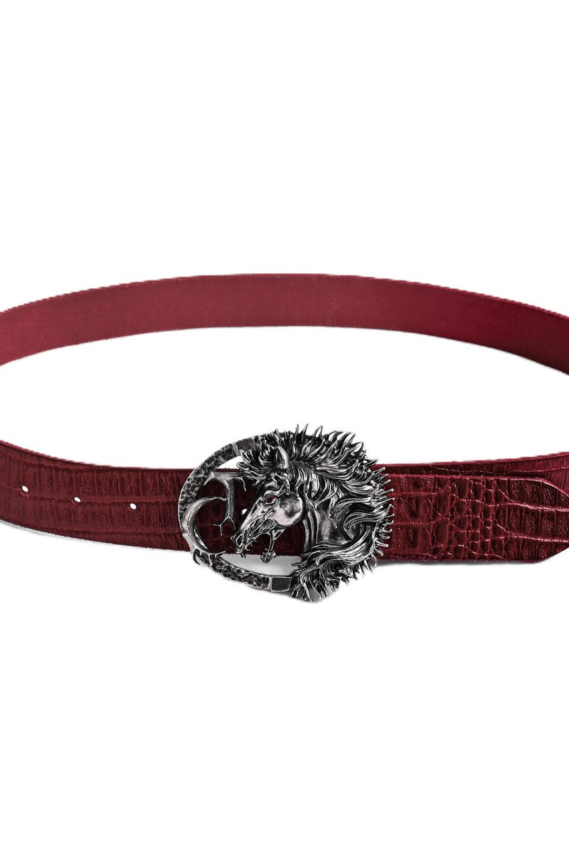 Horse Embossed Studded Belt