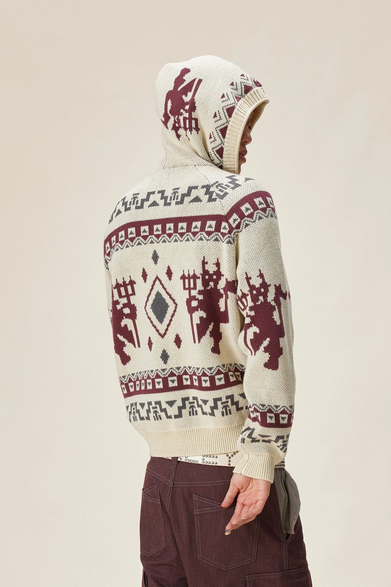 Devil Knit Hooded Cardigan