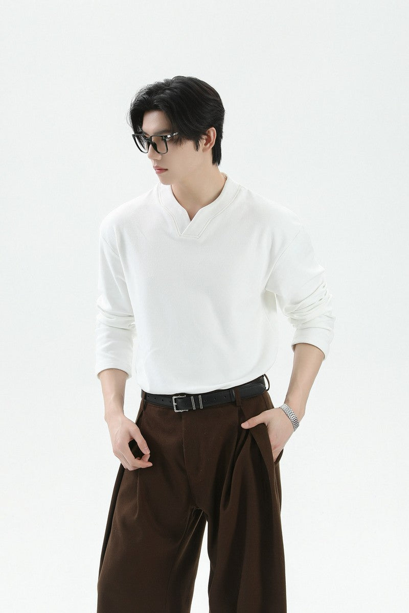 Thermal V-Neck Long Sleeve Tee