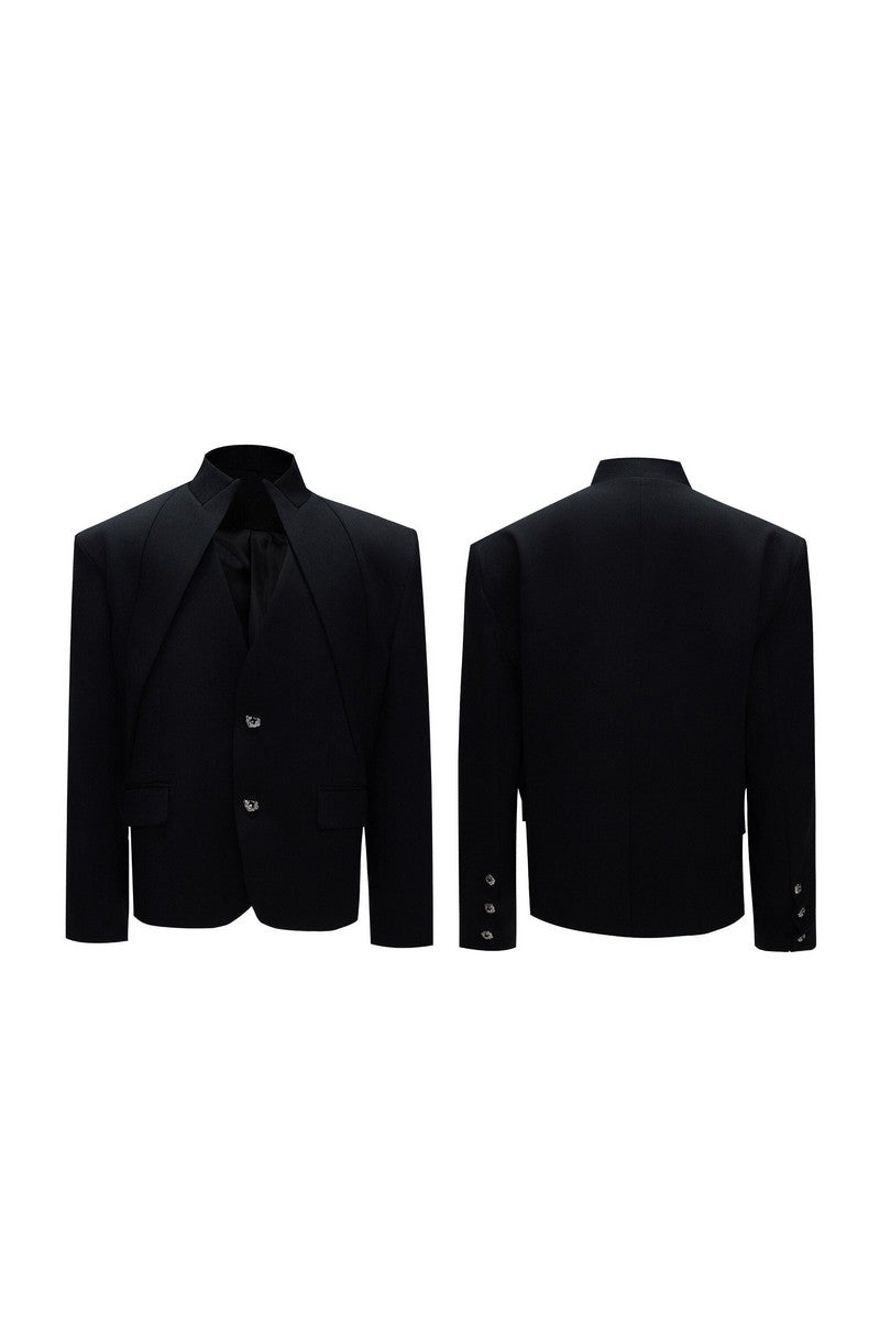 Layered V-Neck Blazer
