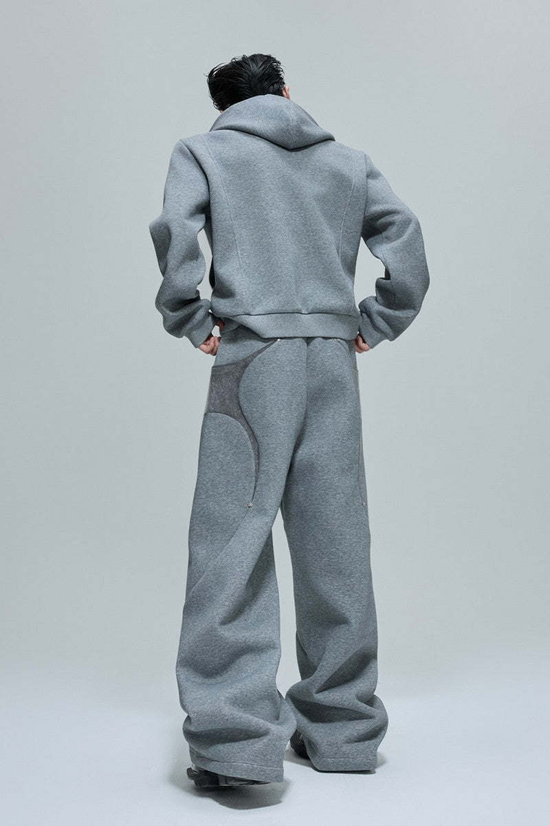 Fur Patchwork Zip-Up Hoodie