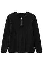 Textured Half Zip Knit Sweater