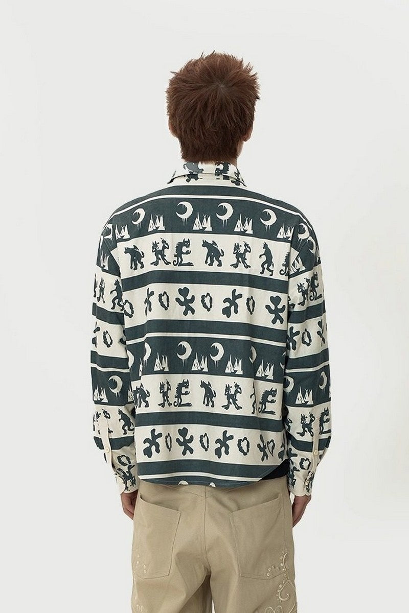 Devil Print Lightweight Shirt Jacket