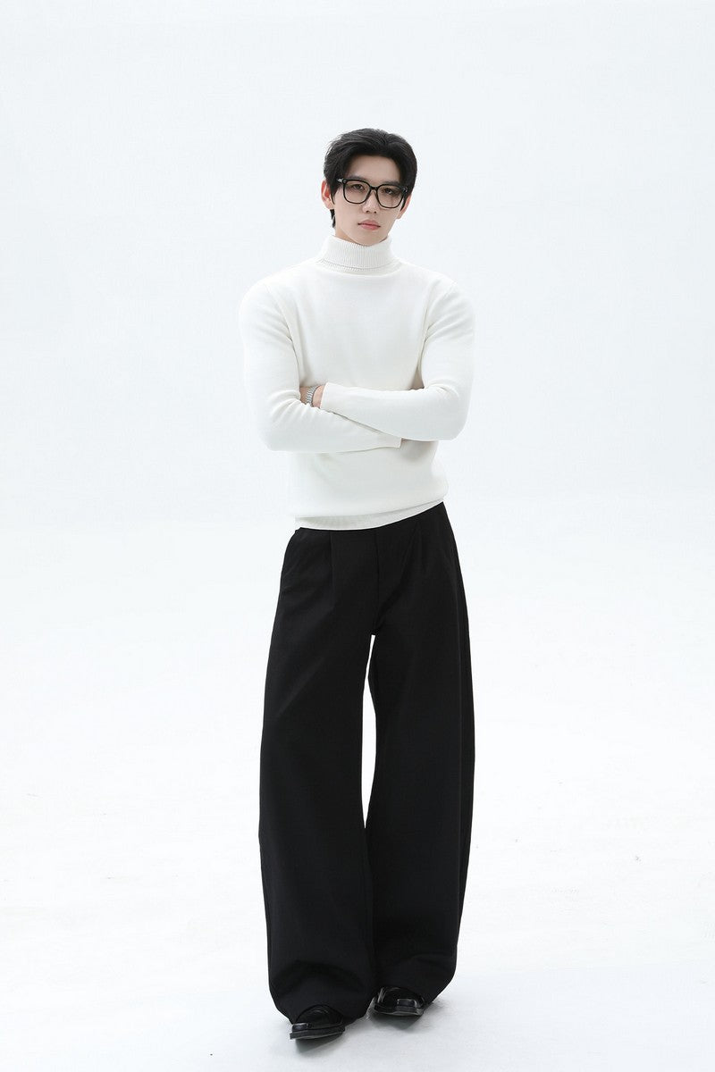 Tencel Cashmere Fitted Turtleneck Sweater